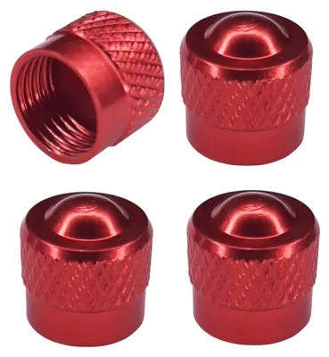 Obrázok produktu pre cyclingcolors 4X viečka ventilov – viečka na ventily pre autá, motorky a bicykle – kryty ventilov – viečka na ventilky kolies – viečka na ventilky pneumatík – viečka na ventilky automobilov – hliníkové, červené