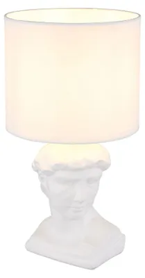 Immagine prodotto di Lampada da tavolo, statua, bianco, tessuto, H 33 cm