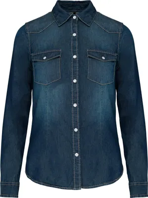 Produktbild von Kariban Damen denim-hemd langarm