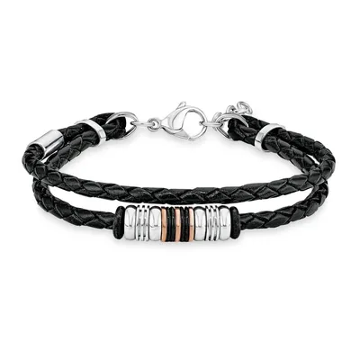 Produktbild von S.Oliver Herren Armband SO1370/01 Edelstahl mit Leder schwarz