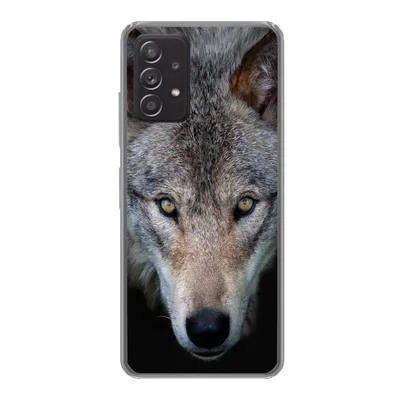 Produktbild von MuchoWow® Handyhülle Schutzhülle Hülle für Samsung Galaxy A33 5G Wolf - Porträt - Schwarz Silikon Softcase Handy Hülle - Kartenhalter
