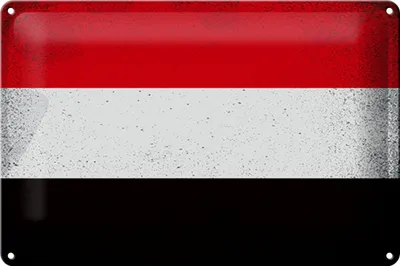 Produktbild von Blechschild Flagge Jemen 30x20cm Flag of Yemen Vintage