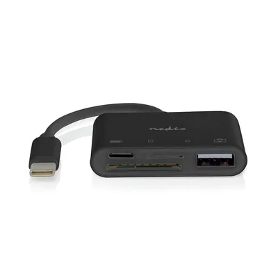 Produktbild von Nedis USB-Hub - 1x USB-C - 1x USB A / 1x USB-C - 4-Port port(s) - USB 2.0 - Stromversorgung über USB - SD & MicroSD