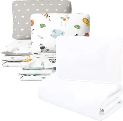 Produktbild von Detská prikrývka a vankúš SET s posteľnou bielizňou - Detská prikrývka 100x135 cm Detská prikrývka Detská deka Posteľná bielizeň z mikrovlákna 2 kusy: Hviezdy a Safari