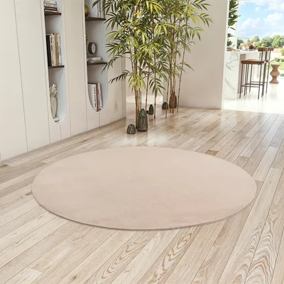Obrázek produktu pro Carpetsale24 Pratelný Koberec s Krátkým Vlasem Protiskluzový a M?kký Moderní Jednobarevný Design do Obývacího Pokoje Ložnice, Velikost: 120 cm kulatý