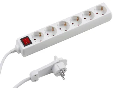 Produktbild von Meister Steckdosenleiste 6-fach - Extraflacher Stecker - 2 m Kabel - weiß - IP20