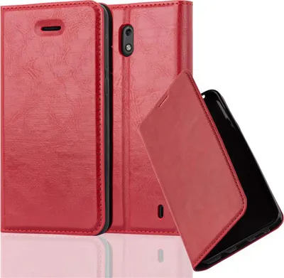 Obrázek produktu pro Cadorabo Case for Nokia 2 2017 Protective Case in Red Pouzdro na mobilní telefon s magnetickým zavíráním