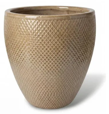 Produktbild von Provencelia Keramik Pflanzkübel Signac Beige, Ø22 x H25 cm, frostbeständig, handgefertigt, glasiert, Outdoor, Garten, Terrasse, winterfest