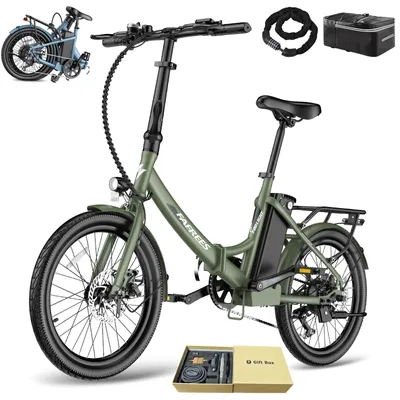 Obrázek produktu pro 20" Elektrické kolo, vhodné pro výšku 155–195 cm, 36 V, 20 Ah, dojezd 110–130 km, stupeň krytí IPX5, 7 rychlostí – splňuje normu StVZO s legální asistenční funkcí (6 km/h) – zelené