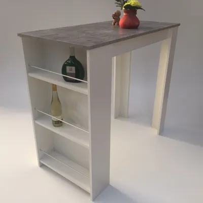 Produktbild von Möbel SD  Bartisch, Stehtisch, Beton-Weiß, Industrie look 112x57cm