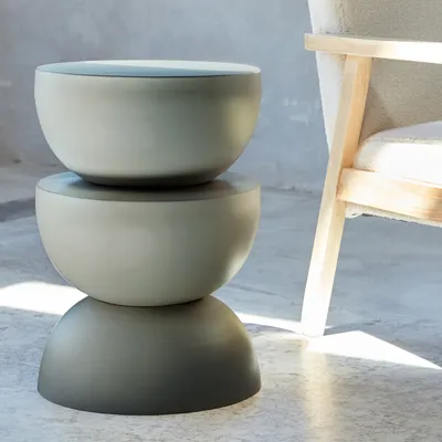 Produktbild von sweeek - Beistelltisch, Sofaende, Nachttisch aus Metall, Ø32 x H 46.5 cm - Dunkelgrau