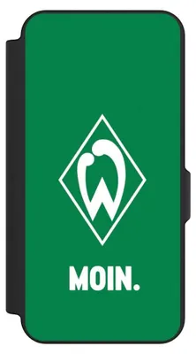 Produktbild von NIVOCASE Klapphülle für Samsung Galaxy S25 FE  Handyhülle aus Kunst Leder NIVOflip schwarz Moin Offizielles Lizenzprodukt SV Werder Bremen