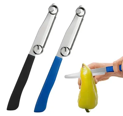Obrázek produktu pro 2 kusy nůžek na loupání, nerezová ocel, multifunkční nůž 3 v 1, pro ovoce a zeleninu, délka 22 cm