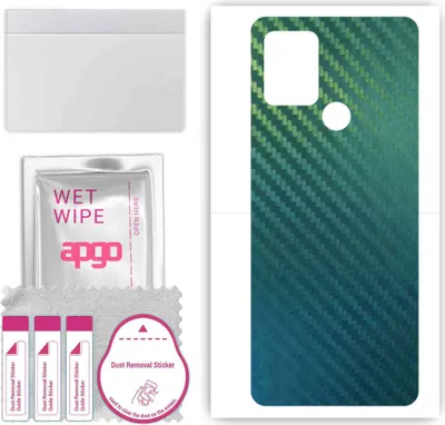 Produktbild von apgo Rückseite Schutzfolie, Skin, kompatibel mit Tecno Pova, Hinten Displayschutzfolie aus Vinylfolie, kratzfest, einfache Montage - Kohlenstoff-Chamäleon CAKA1