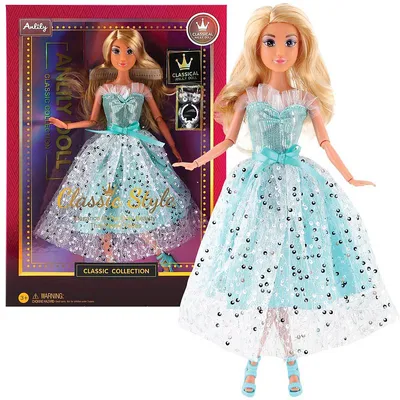 Imagen del producto de Muñeca de moda con vestido de noche, color azul claro