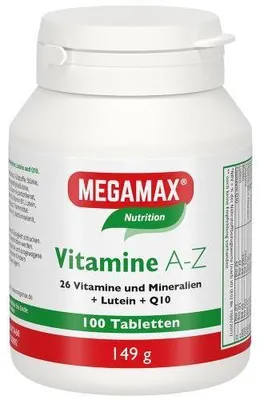 Obrázek produktu pro Megamax Vitamins A-Z+Q10+Lutein Tablety 100 St