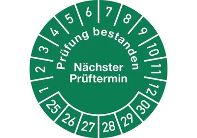 Produktbild von Mehrjahresprfplakette 30 mm Prfung bestanden 25-30 Folie
