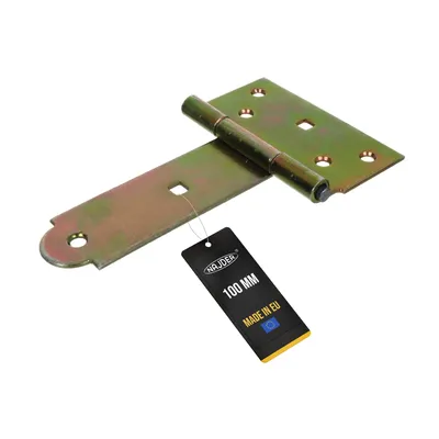Produktbild von NAJDER T-Scharnier 100 mm Kreuzgehänge 2 Stück Torscharnier Gartentor Gartentorfalle Schwenkscharnier verzinkte gelb (100 mm)