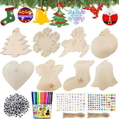 Produktbild von Holzklammern zum Bemalen Weihnachtsdeko für Kinder