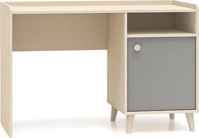 Zdjęcie produktu dla FURNLUX Biurko Mevel szaro-beżowe 120 cm / Kolor główny: szary / Wymiary: 120 x 80 x 58 cm