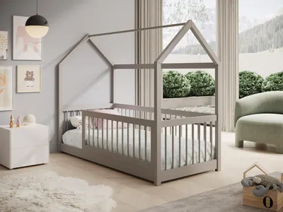 Obrázek produktu pro Dětská postel domeček 80x180 JESRIA - šedá