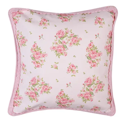 Produktbild von Clayre & Eef Kissenbezug für Stuhl 40x40 cm Rosa Baumwolle Rosen
