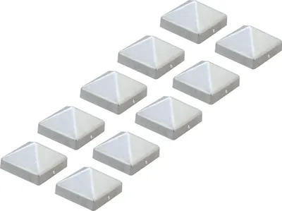 Immagine prodotto di Alberts 867669 Tappo per pali in legno, forma alta, alluminio fuso, grezzo, 111 x 111 mm, set di 10