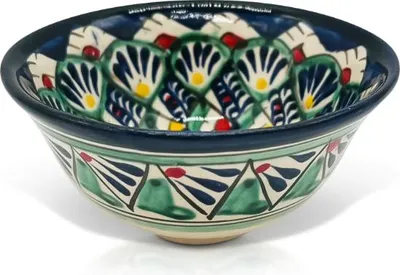 Produktbild von Schale Piala К1 - Risсhtan Keramik, 200 ml, Ø 11 cm Glasur Teller Handarbeit Oriental Usbekische