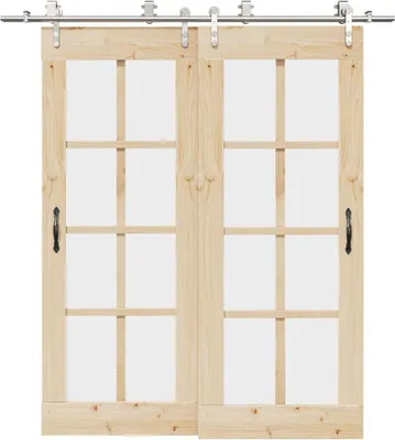 Produktbild von vidaXL Schiebetür-Beschlagsatz 200 cm Edelstahl Silbern