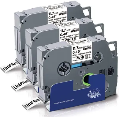 Produktbild von UniPlus 3x Kompatibel P-Touch Schrumpfschlauch Ersatz für Brother Hse-231 Hse231 Etikettenband für Brother P-Touch PT H500 E300VP E500 E550WVP P750WVP P700 E30011, 11.7mm x 1.5m, Schwarz auf Weiß
