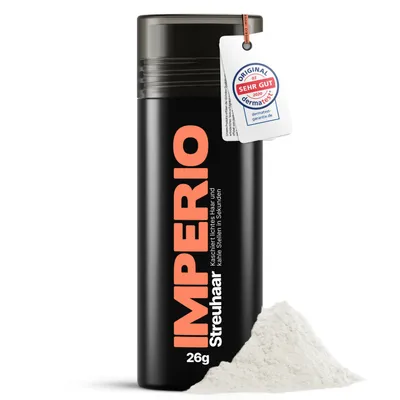 Produktbild von IMPERIO Streuhaar zur Haarverdichtung & vollem Haar in Sekunden. Schütthaar für einen authentischen Look. In Premium Friseurqualität - 26g (weiß)