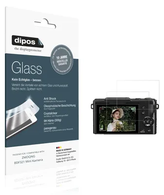 Produktbild von 2x Schutzfolie für ZMOQNG BDF321 Mini Kamera - Anti-Shock 9H Folie dipos Glass Kunststoffglas