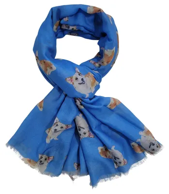 Imagen del producto de Omgoods - Bufanda de algodón y poliéster con estampado de corgis para mujer