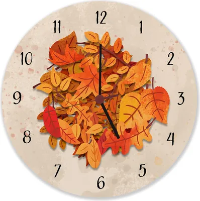 Produktbild von Herbstblätter Wanduhr aus Alu