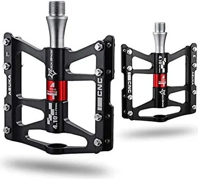Immagine prodotto di ROCKBROS Pedali per bicicletta 9/16" MTB BMX Road Bike 4 Cuscinetti sigillati CNC Anodizzato Nero