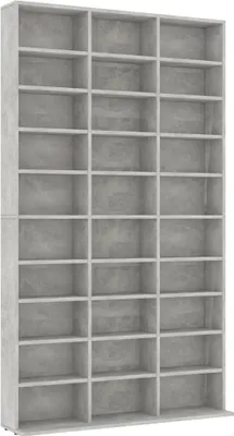 Obrázek produktu pro vidaXL Skříňka na CD Betonová šedá 102x16x177,5 cm Dřevěný materiál