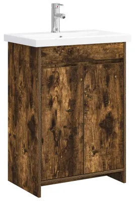 Productafbeelding van vidaXL Badkamerkastset, gerookt eikenhout, 81 x 40 x 84,5 cm