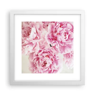 Produktbild von Gerahmtes Poster - Weißer Rahmen - Pfingstrosen Blumenstrauß Blumen - 30x30 cm - Wand Bild - Wanddeko - Wandbilder - Kunstposter - Wandposter - Bilderrahmen - Bilder - Kunstdruck - P2WAC30x30-4961