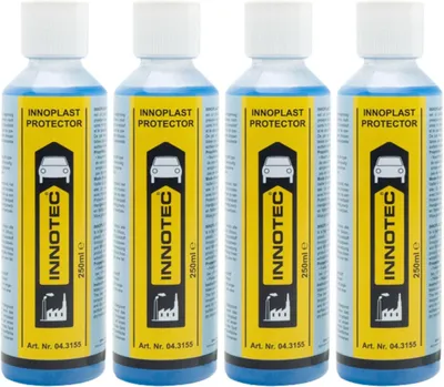Immagine prodotto di 4 pezzi INNOTEC Innoplast Protector 250 ml – Spray per la cura della plastica e della gomma rimuove lo sporco, cura e protegge le superfici – per auto, mobili da giardino
