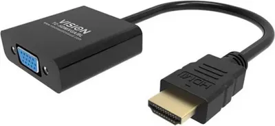 Image de Vision TC-HDMIVGA/BL adaptateur de câble vidéo 0,23 m HDMI Type A (Standard) VGA (D-Sub) Noir