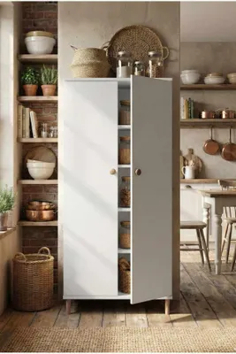 Obrázok produktu pre Skye Decor, kvalitná viacúčelová skriňa, biela, 100% melamín, 60x130x30