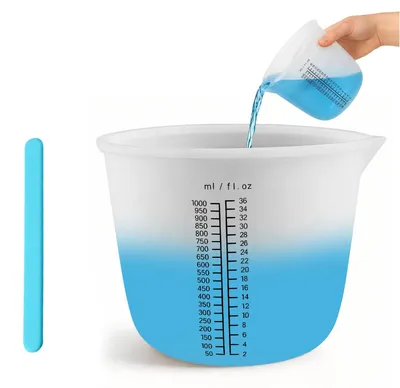Silikon-Messbecher 1000 ml mit Skala und Rührstab