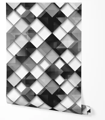 Produktbild von Vliestapete 3D Geometrisch Schwarz Weiß Modern Abstrakt Tapete Wohnzimmer Schlafzimmer Flur Küche UV-beständige Tapete 5m x 0.5m