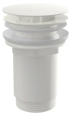 Image de alcadrain Ablaufventil für die Waschbecken 5/4" Ganzmetal, großer nicht verschließbarer Stopfen, für die Waschbecken ohne Überlauf, Weiß-Glanz