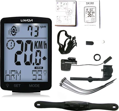 Produktbild von LIXADA 3 in 1 Drahtloser Fahrradcomputer Multifunktionaler LCD-Bildschirm Fahrradcomputer mit Herzfrequenzsensor Mountainbike-Tachometer Kilometerzaehler IPX7 Wasserdichtes Radfahren Stoppuhr mit messbarer Temperatur