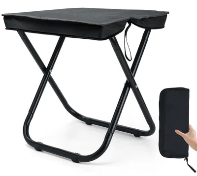 Produktbild von Campinghocker Klapphocker Faltstuhl - 38 x 33 x 41 cm - Ultraleicht 1,2 kg - Schwarz - Mit Tragetasche