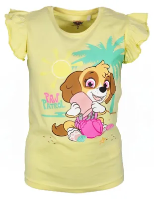 Produktbild von Paw Patrol Skye Kinder Mädchen kurzarm T-Shirt Shirt 100% Baumwolle - 104, Gelb
