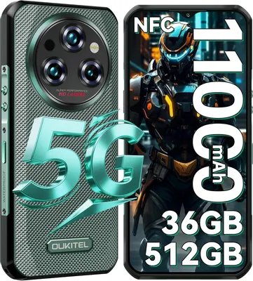 Produktbild von OUKITEL WP35 Pro Outdoor Smartphone 5G 36GB+512GB Android 14 Outdoor Handy Ohne Vertrag Nachtsicht ,11000mAh 6,6” FHD+ IP68 GPS NFC, Grün