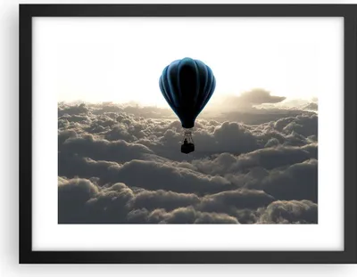 Produktbild von Gerahmtes Poster - Schwarzer Rahmen - Wolke Ballon Himmel - 40x30 cm - Wand Bild - Wanddeko - Wandbilder - Kunstposter - Wandposter - Bilderrahmen - Bilder - Kunstdruck - Wandbild - P2BAA40x30-3577