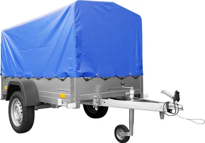 Zdjęcie produktu dla Przyczepka lekka 200x125 UNITRAILER GARDEN 201 KIPP ze stelażem H-800 i plandeką niebieską